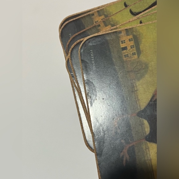 Vintage Pimpernal Set of 6 Rooster Coasters Cork Backed Chicken Farmhouse - Picture 12 of 14